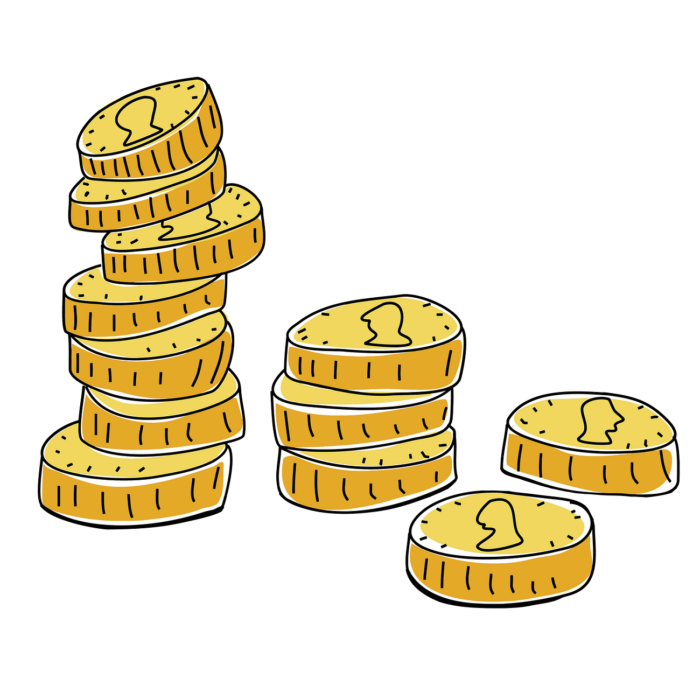 Stacked coins png sticker, finance